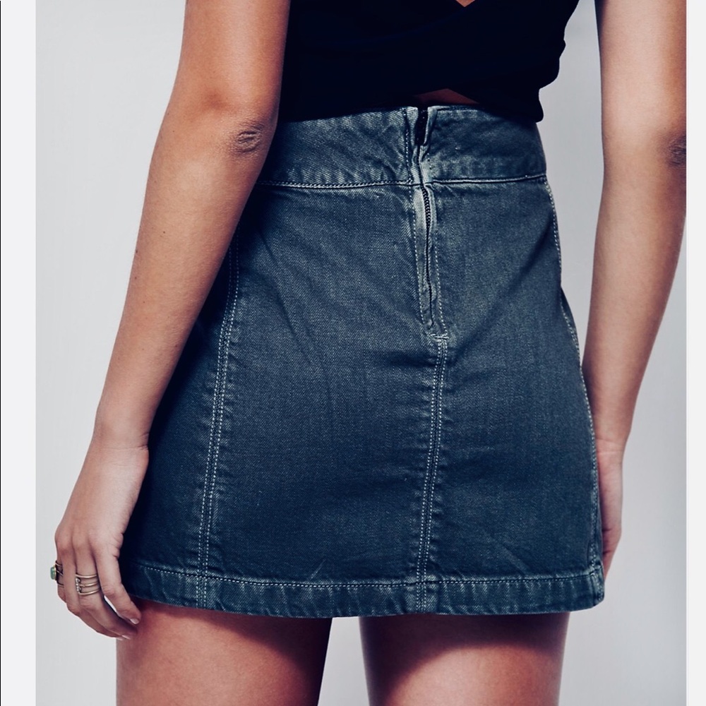FREE PEOPLE Zip to It Denim Mini Skirt - Picture 3 of 8